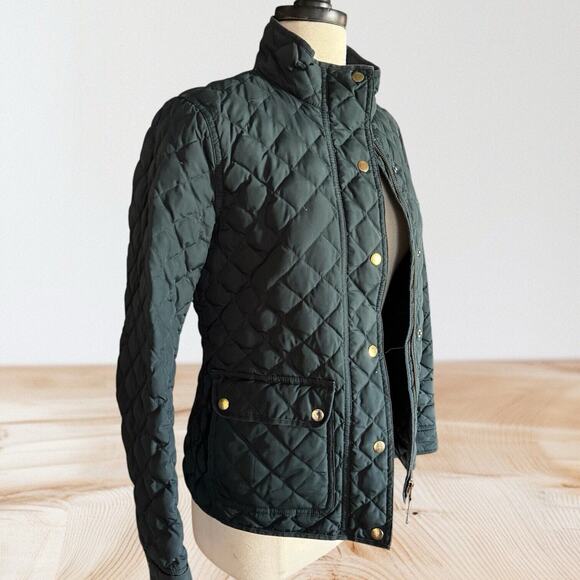 J Crew Lightweight Down Puffer Field Jacket Sz S Womens Navy Downtown Preppy - Picture 2 of 12